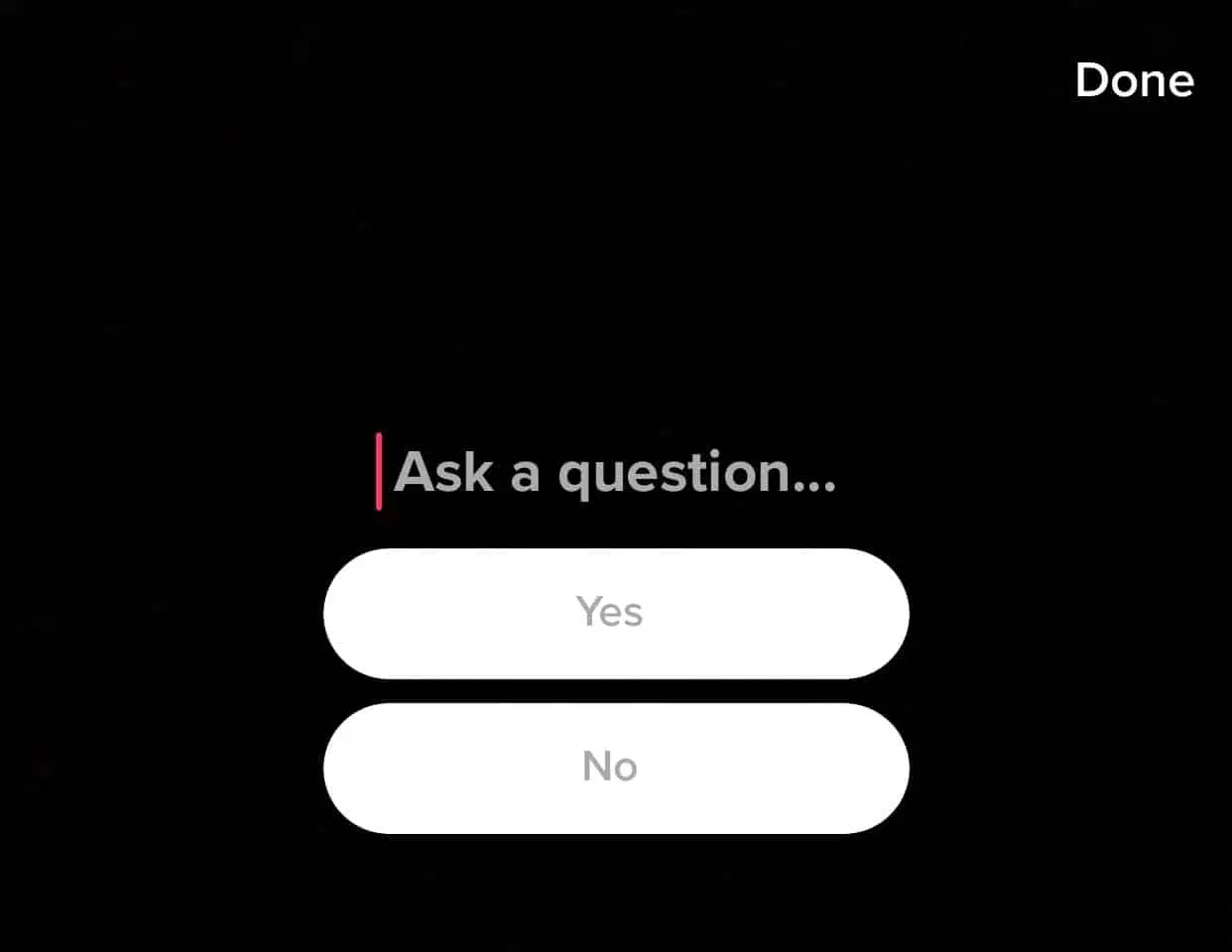 The TikTok poll editing screen