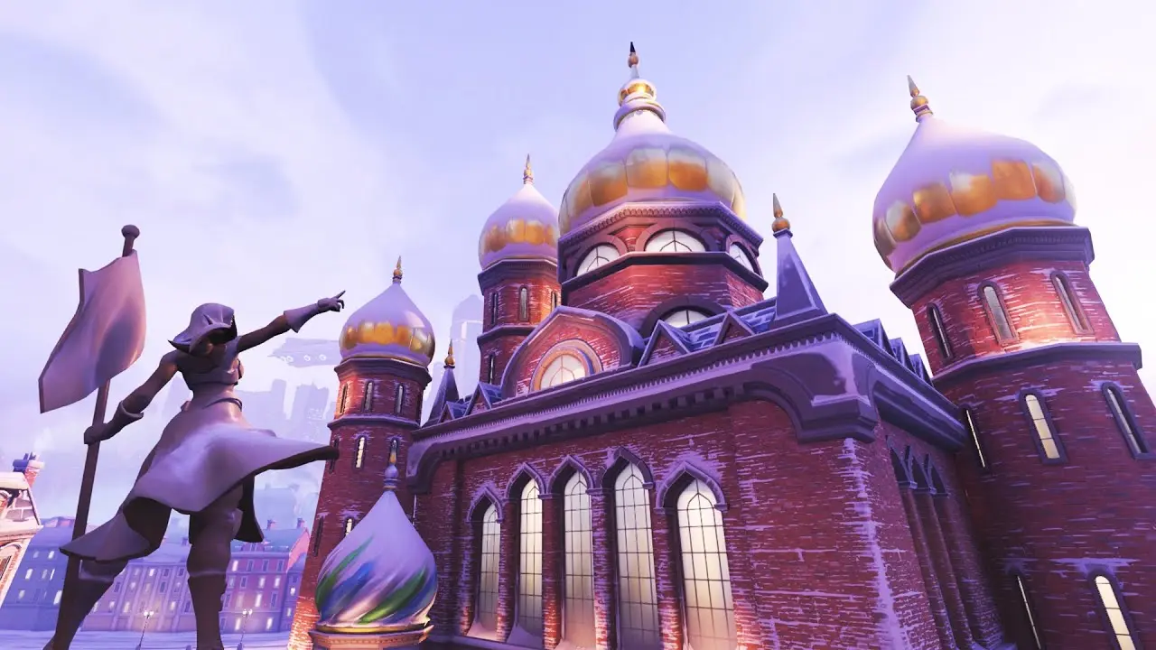 Overwatch Volskaya snowy city map