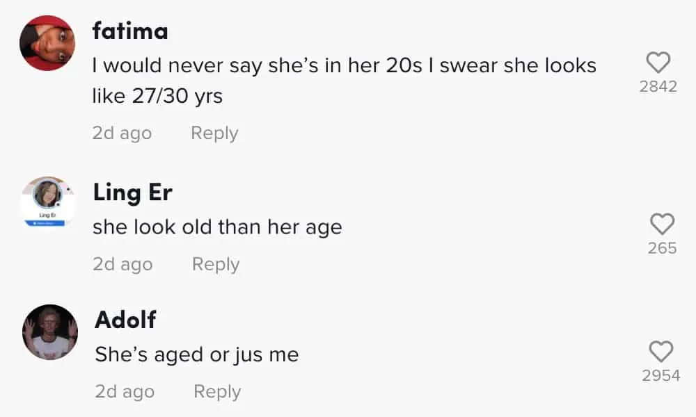 Comments on a TikTok by Addison Rae