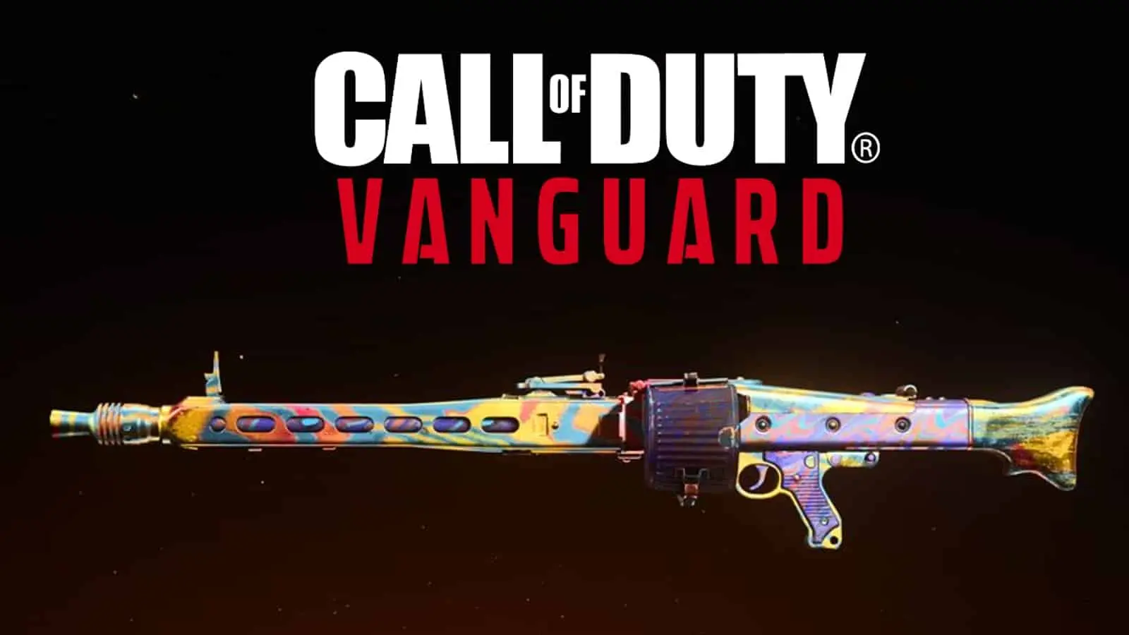 cod vanguard logo with atomic camo LMG