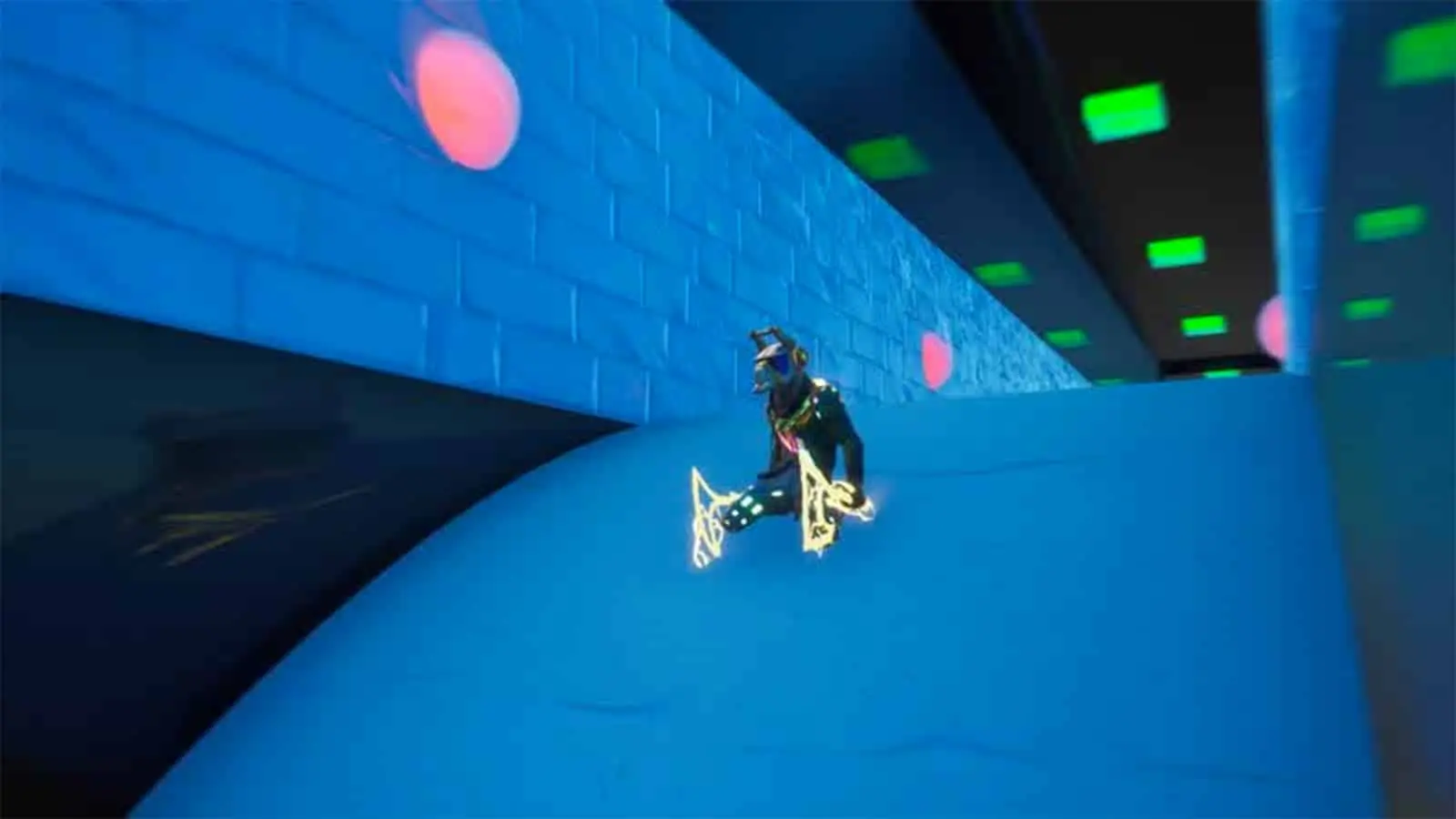 A screenshot of the Default Slide Deathrun map in Fortnite