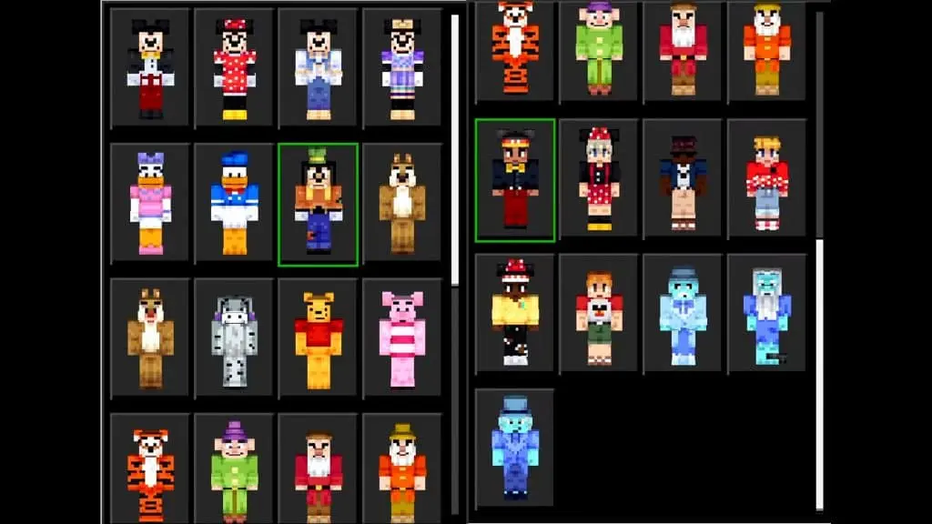 Minecraft Walt Disney Magic Kingdom skins