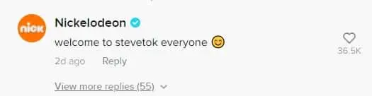 Nickelodeon stevetok comment