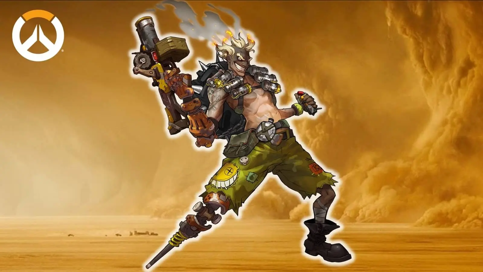 Junkrat standing in a desert