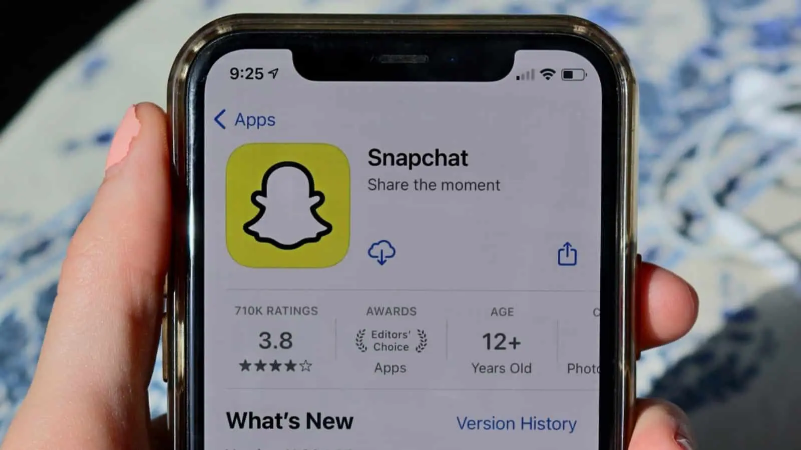 Snapchat on the app store