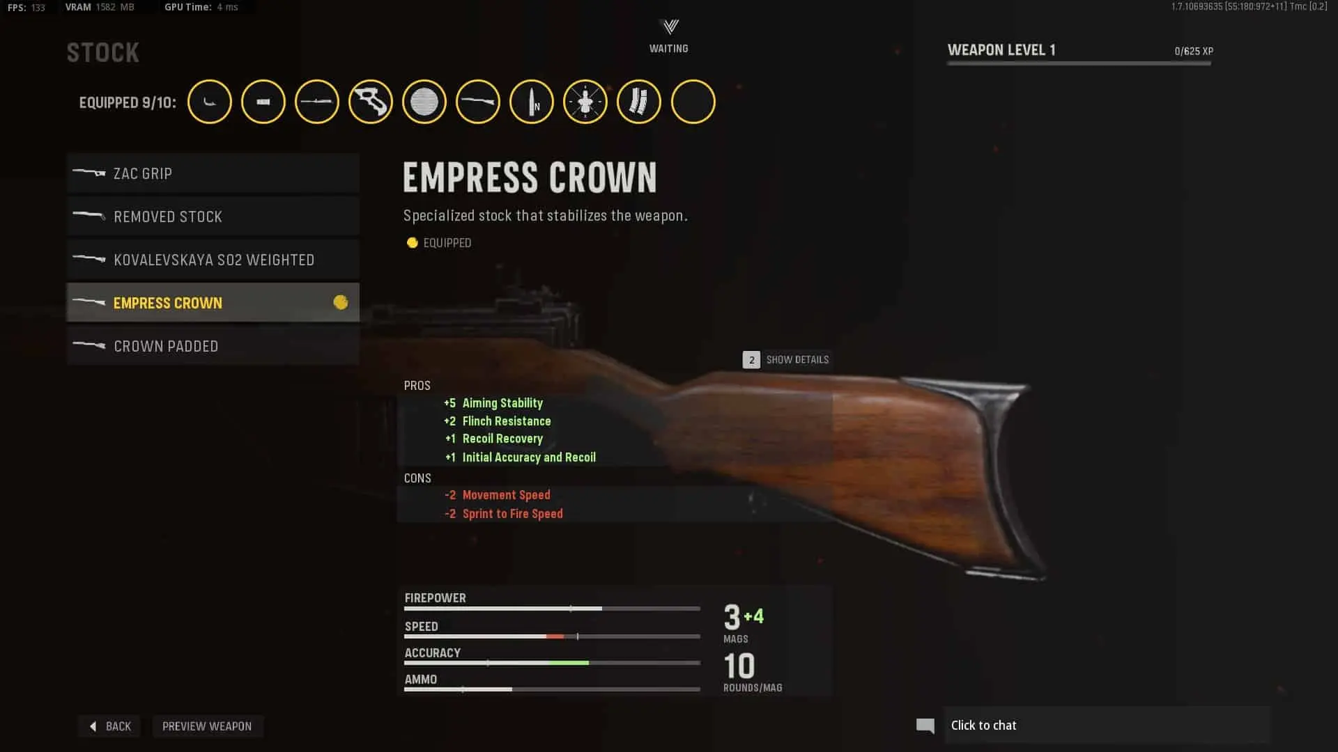 SVT-40 Stock Empress Crown