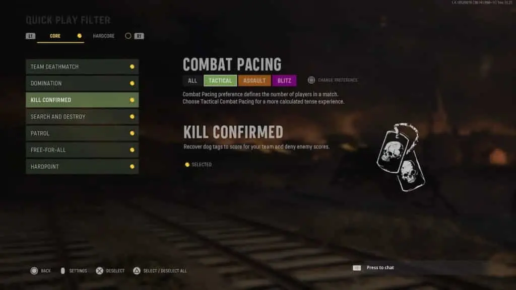 Pacing options in CoD Vanguard