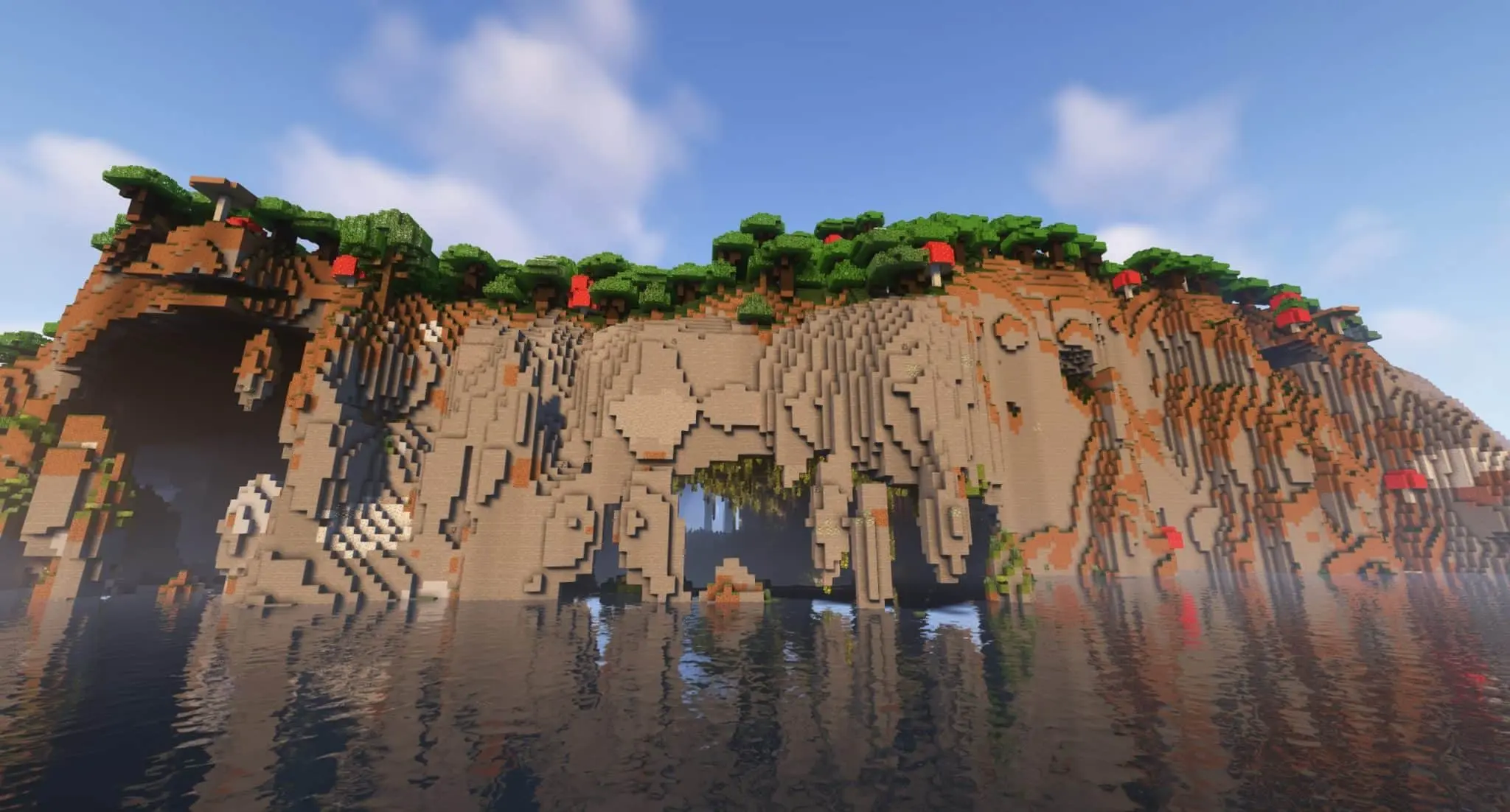 Huge mountain peninsula in Minecraft