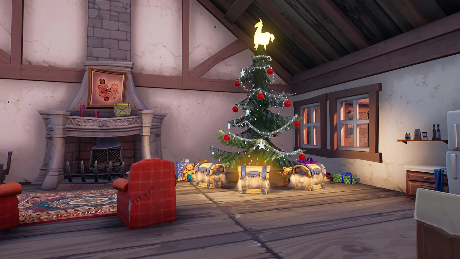 The inside of the Nutcracker House in Fortnite Chapter 3