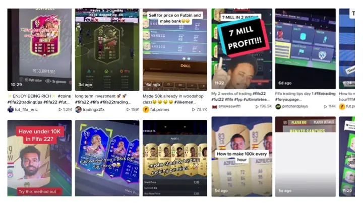 FIFA 22 trading tips on tiktok