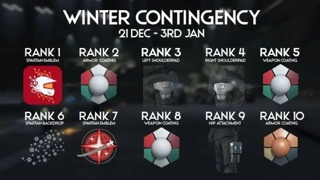 Halo Winter event items