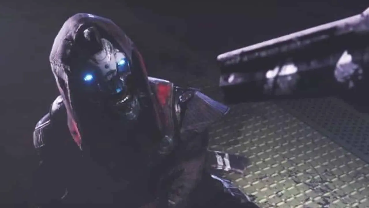 Cayde 6 Destiny 2 staring at a gun