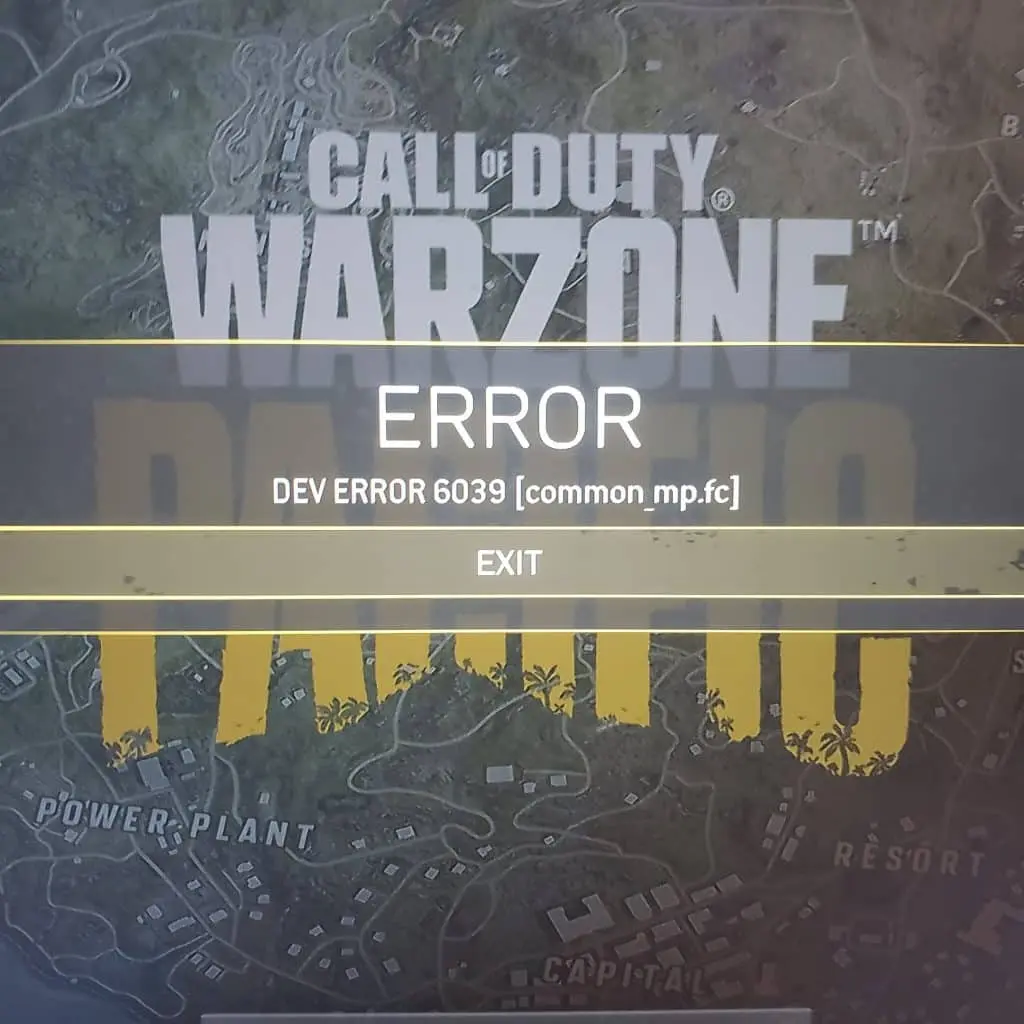 warzone dev error 6039 ps4