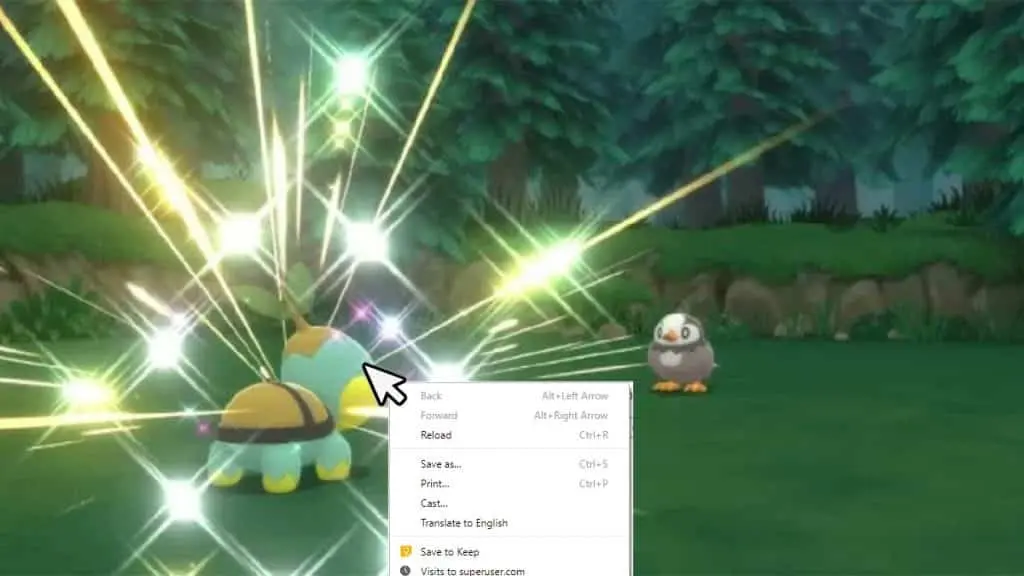 right click shiny pokemon