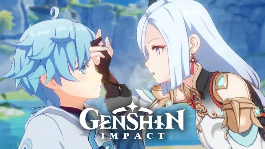 Shenhe brushing Chongyun's hair in Genshin Impact