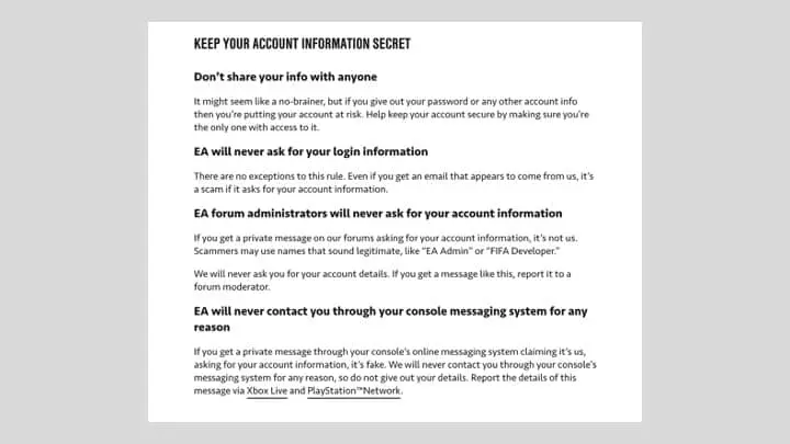 ea safety guidelines