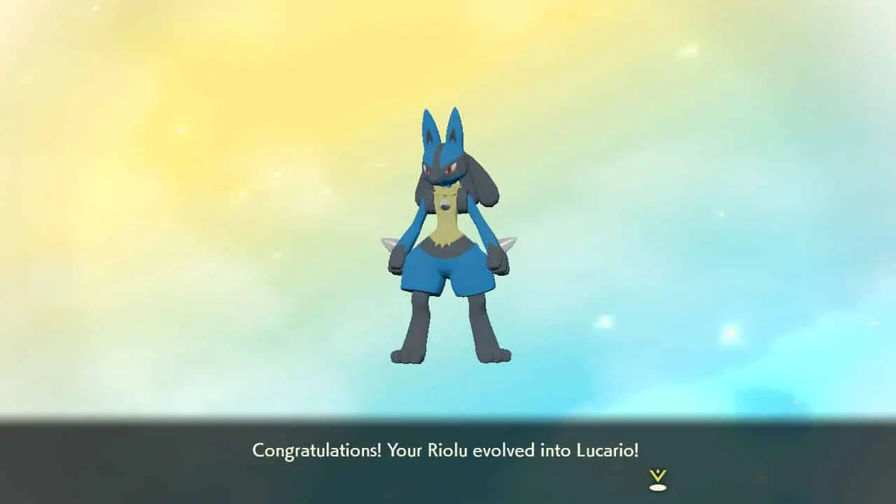 Pokemon Legends Arceus Lucario evolution sequence