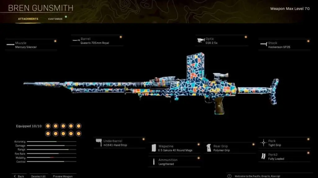 Warzone Bren loadout screen