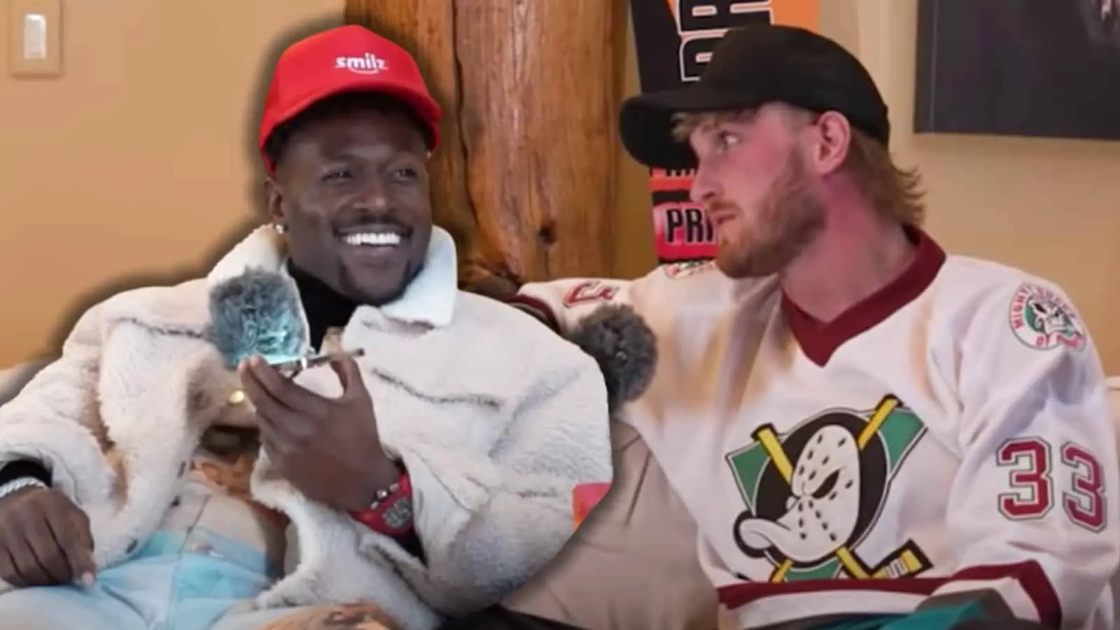 Logan Paul next to Antonio Brown