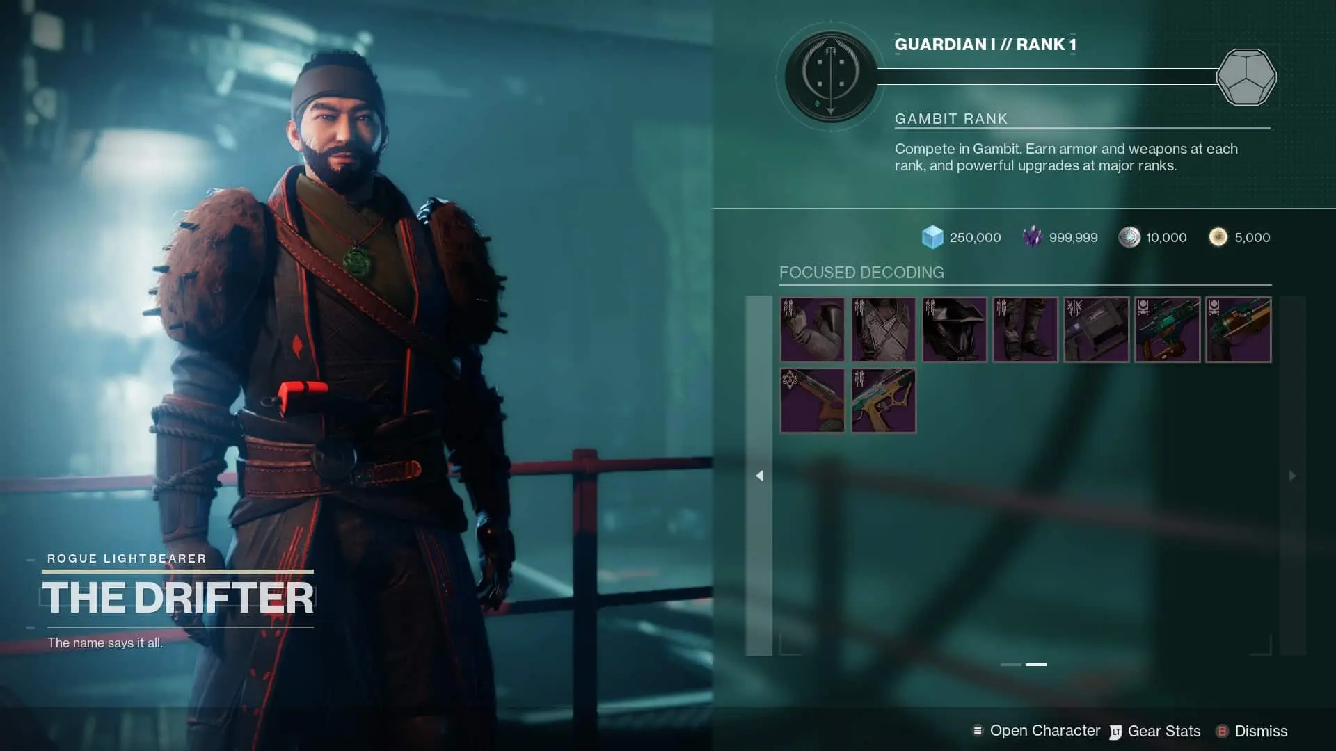 Destiny 2 Season of the Risen Gambit vendor screen