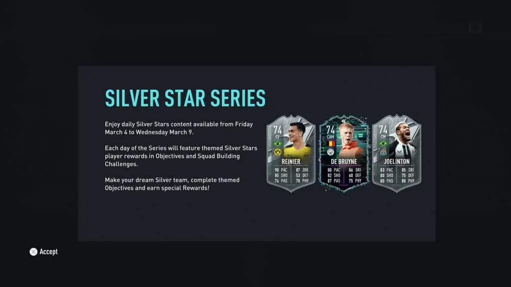 FIFA 22 Silver Stars in-game message