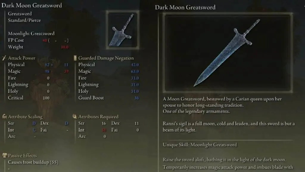 Dark Moon Greatsword