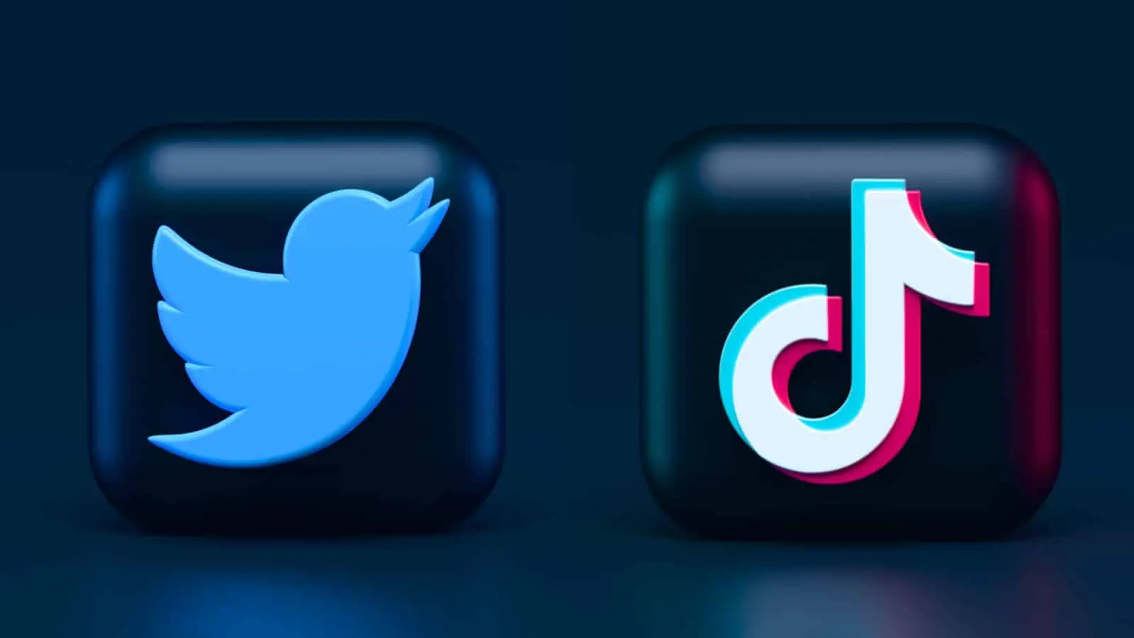 TikTok logo next to the Twitter logo