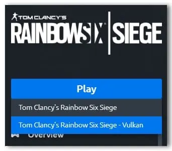 Rainbow Six Siege launch options vulkan vs regular