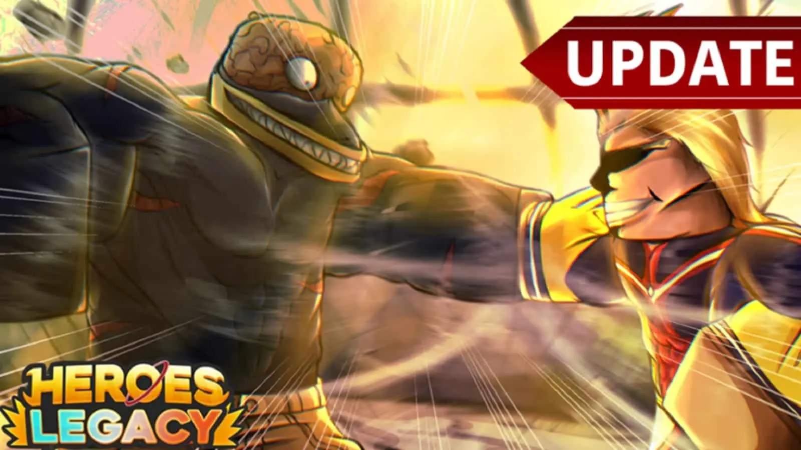 artwork for an update in Heroes Legacy on Roblox