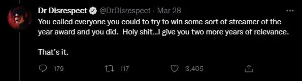 Dr disrespect tweet to ludwig