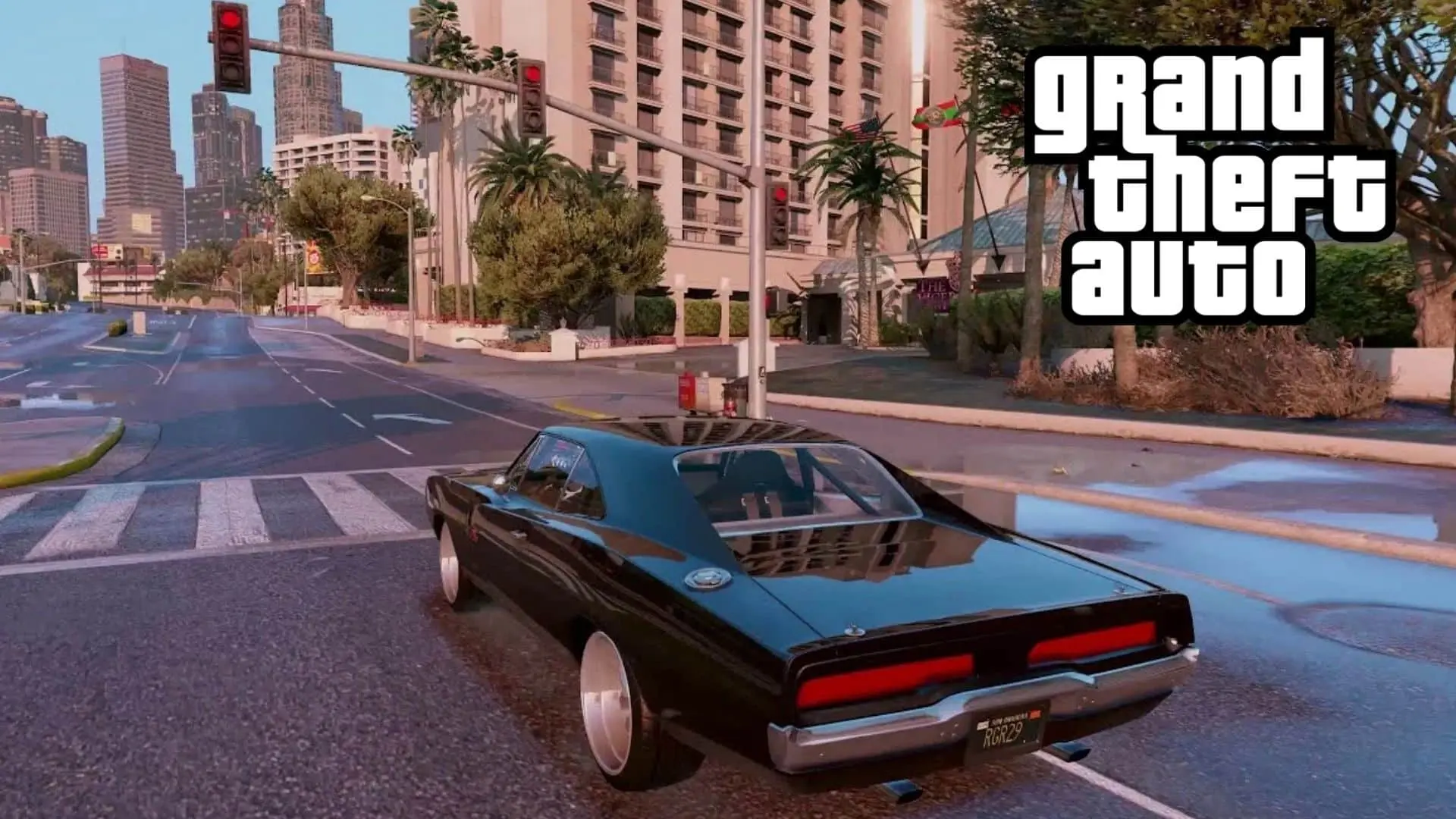 car driving through the streets of gta V los santos