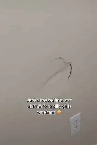 Tiktok airbnb wall damage