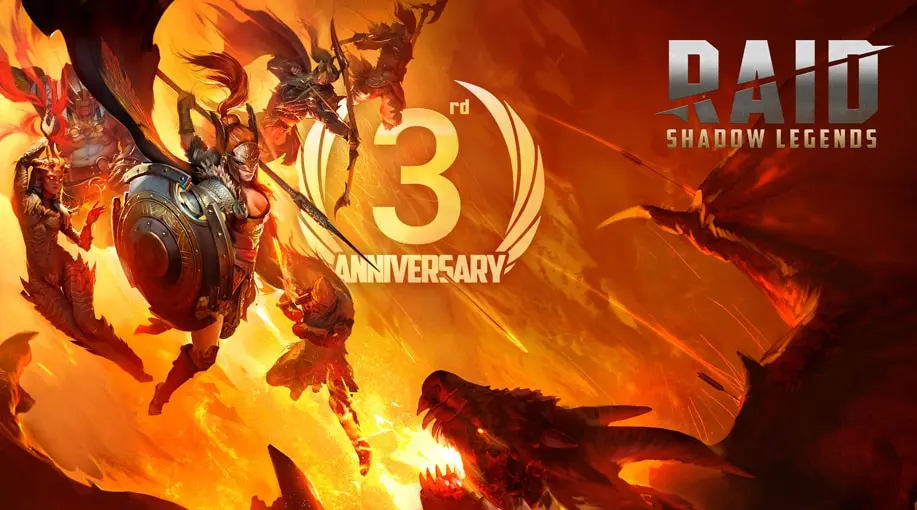 cover art for RAID Shadow Legends third anniversary