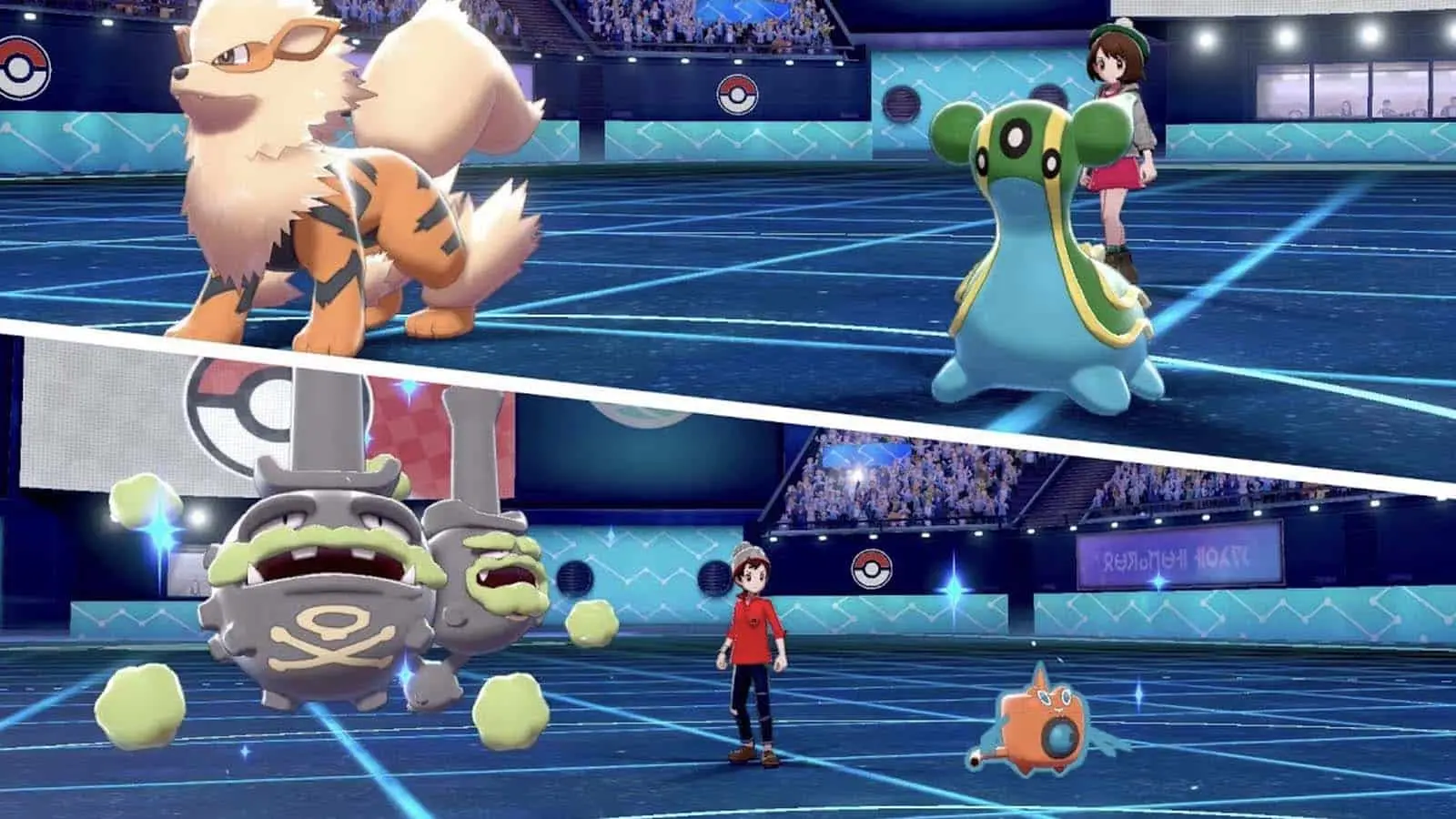 Pokemon battle in Pokemon Sword & Shield