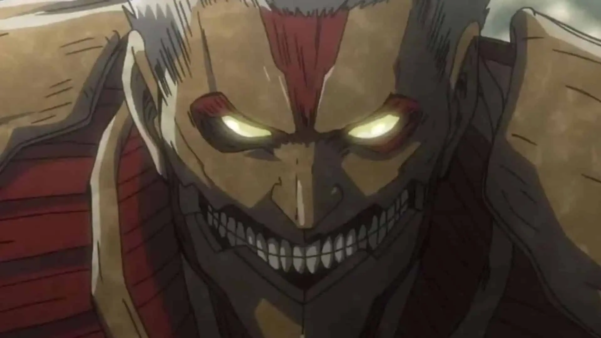 the armored titan smiling in aot