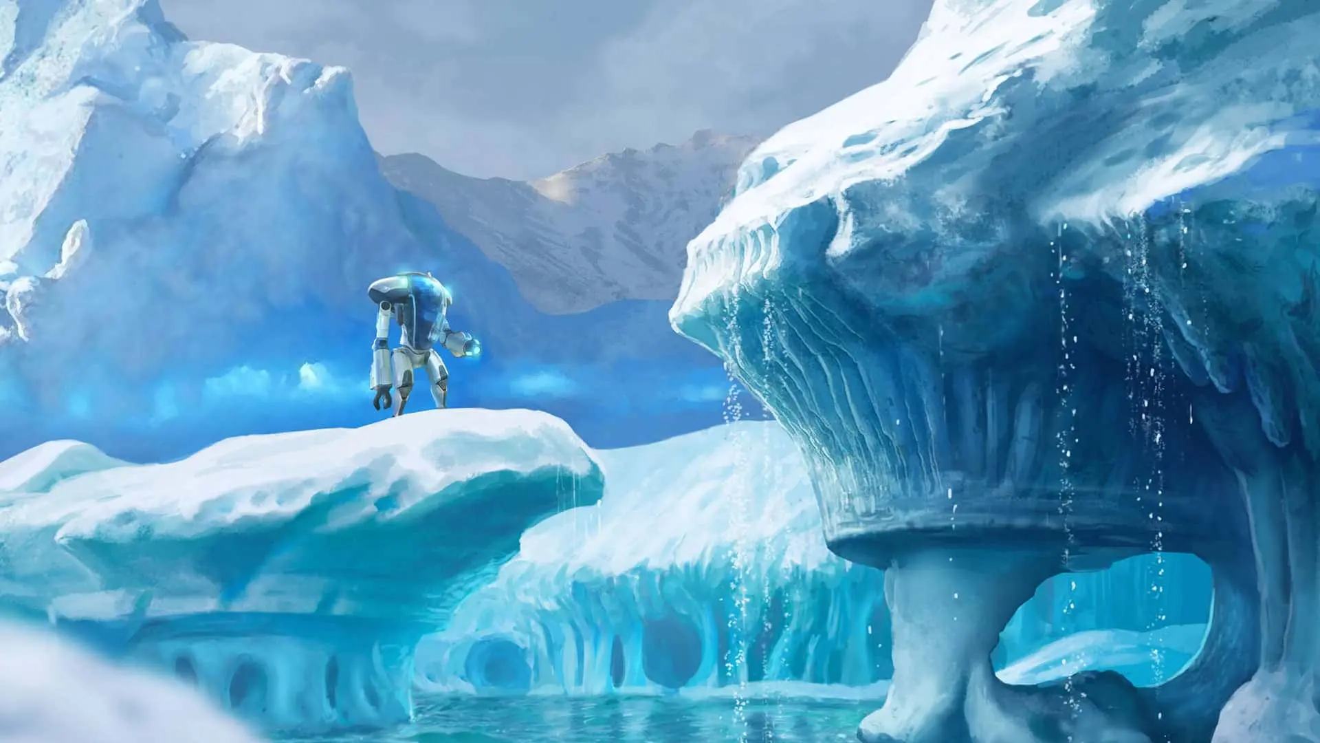 Icy caves Artwork from Subnautica below zero