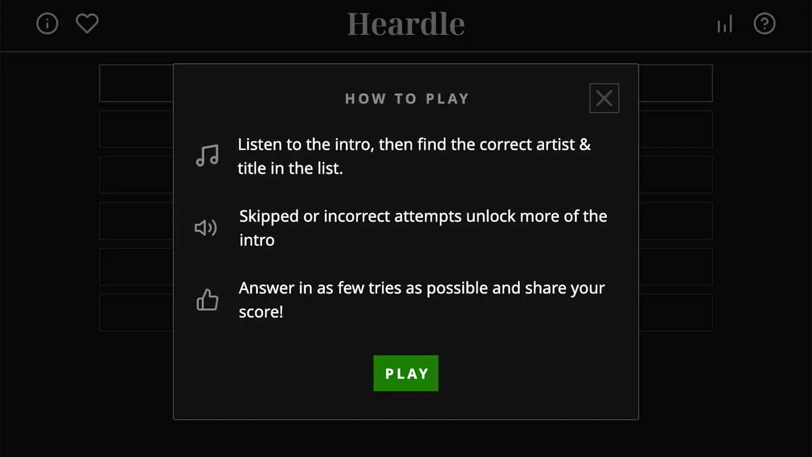 Instructions on how to play Heardle