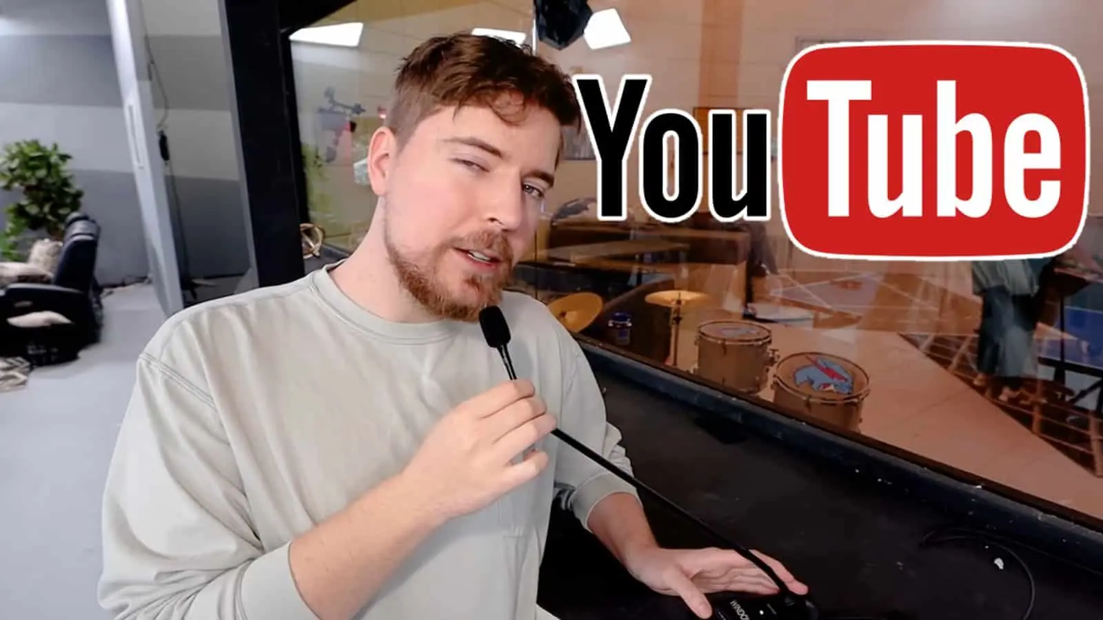 MrBeast with YouTube logo