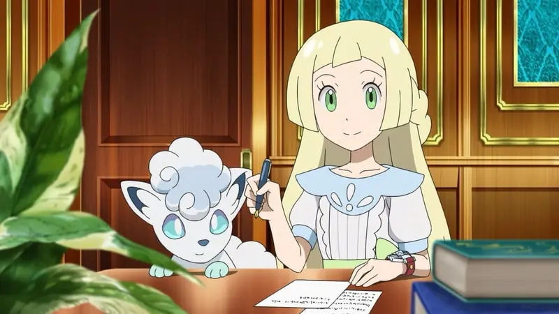 pokemon sun and moon anime lillie with alolan vulpix