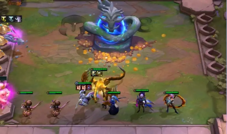 Treasure Dragon combat round in TFT Set 7