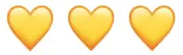 Yellow hearts on snapchat