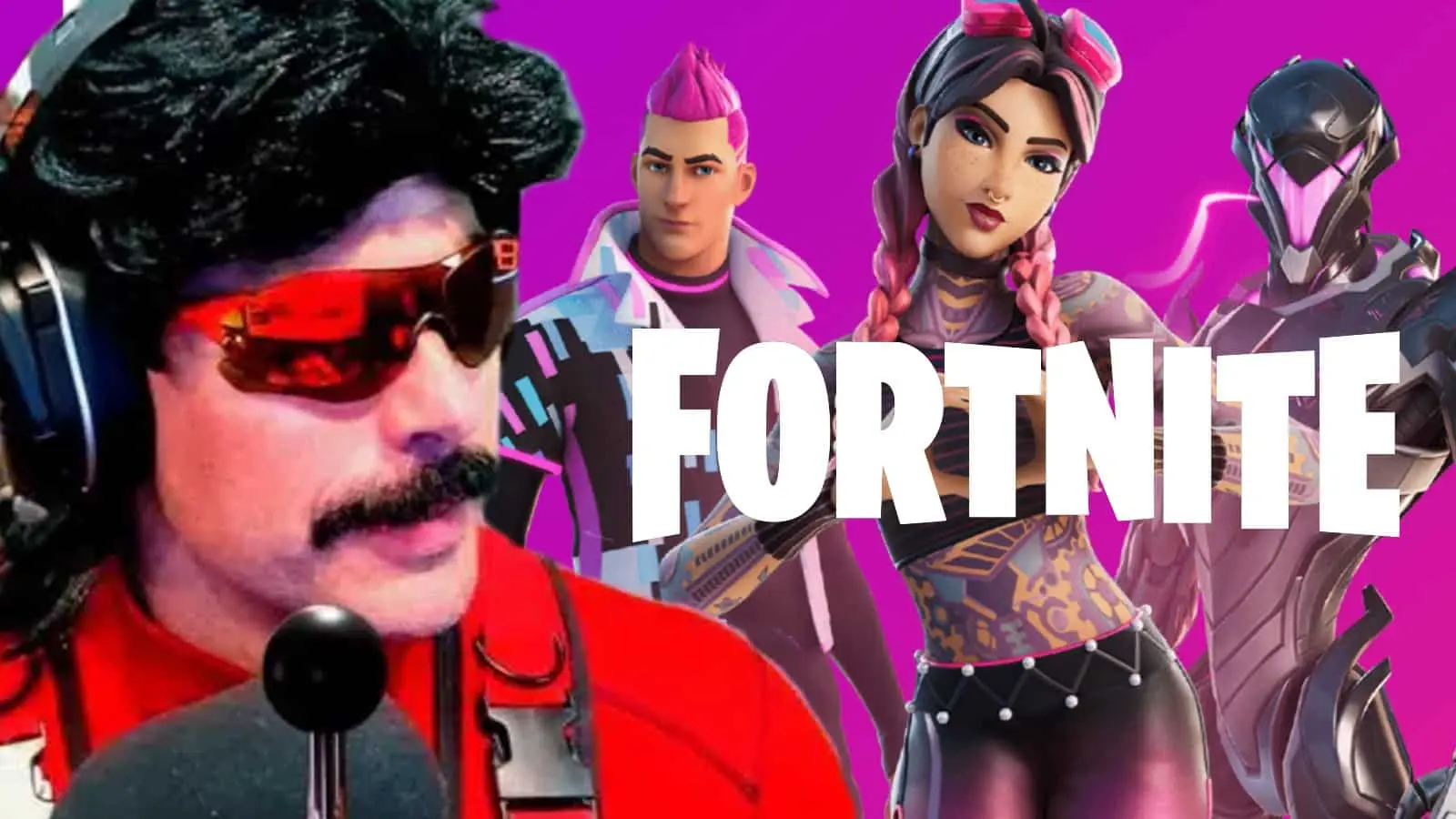 Dr Disrespect with Fortnite logo