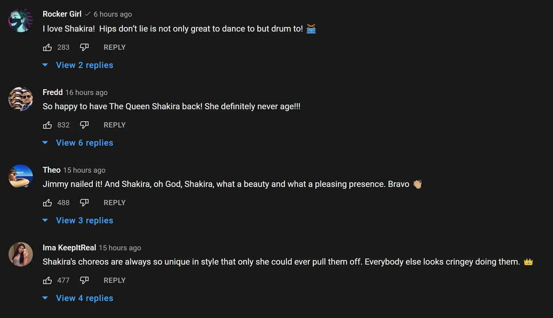 YouTube comments gush over Shakira