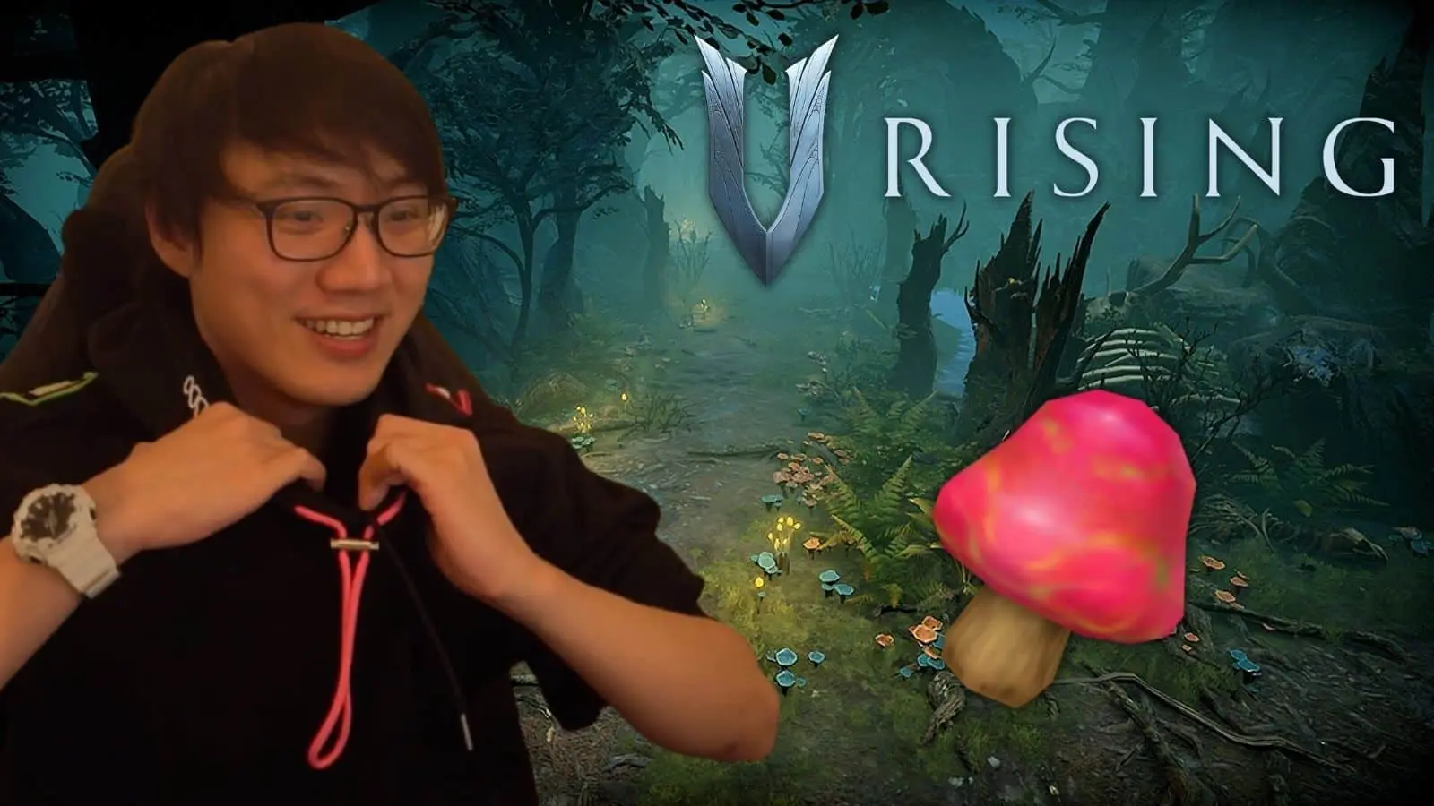 boxbox twitch streamer v rising mushroom forest thumbnail