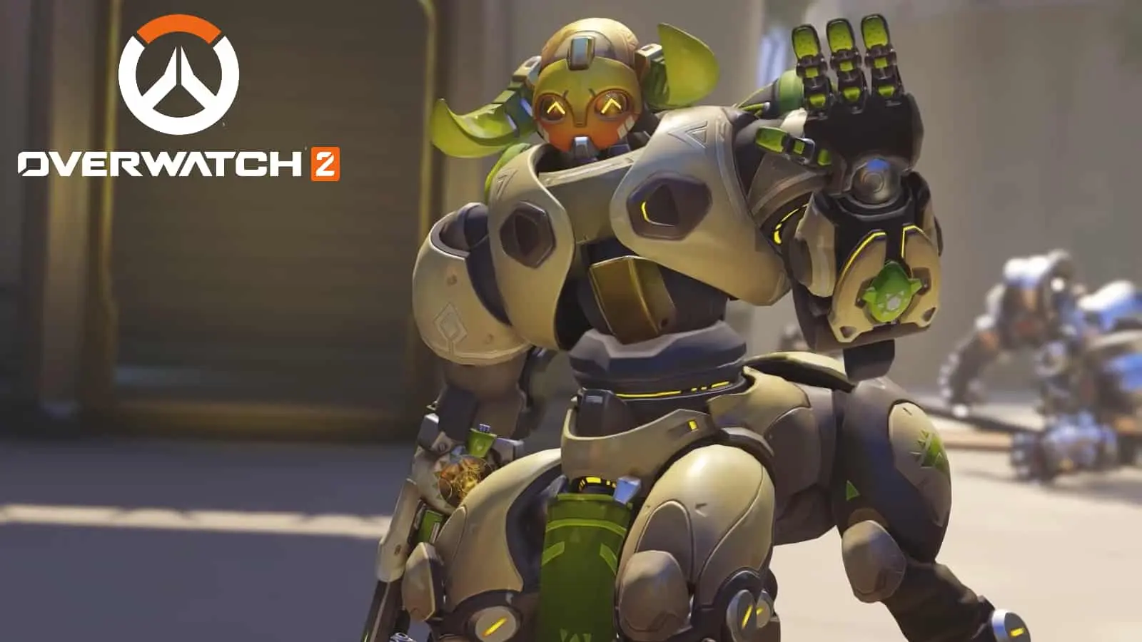 overwatch 2 orisa waves at camera smiling