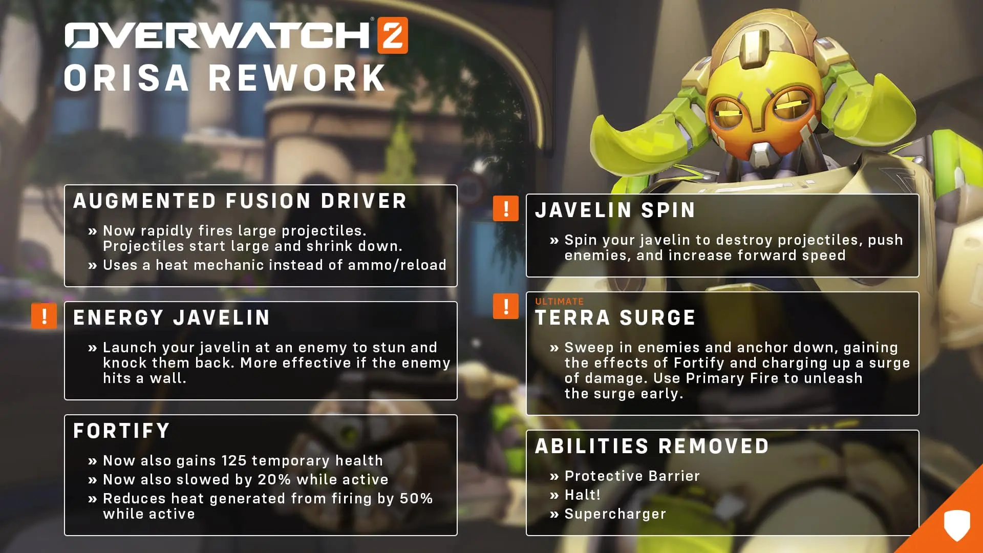 overwatch 2 orisa rework new abilities