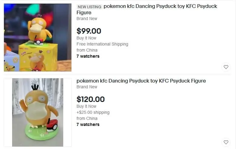 Psyduck kfc china on ebay