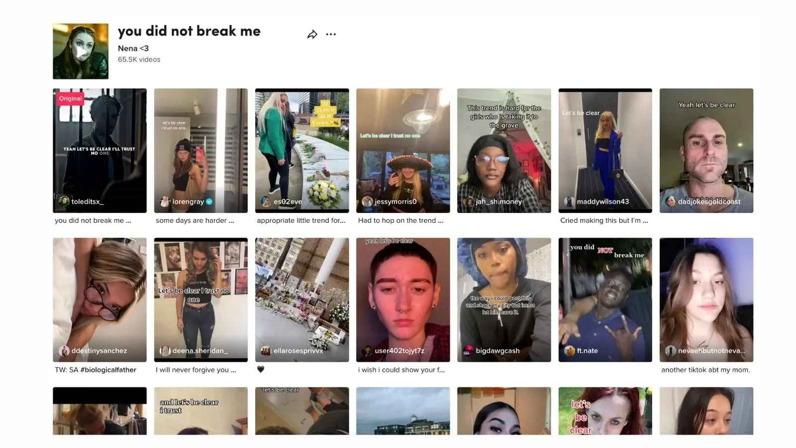 tiktok trend you did not break me