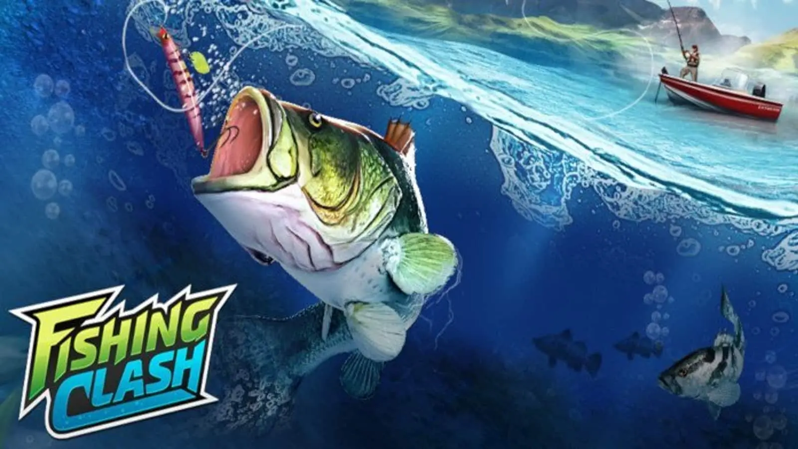 Fishing Clash game banner hooking fish