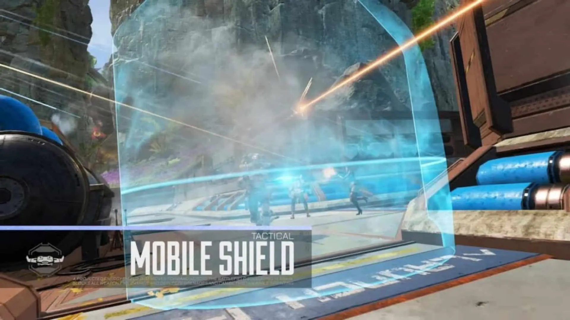 demonstration of newcastle's mobile shield in apex legends